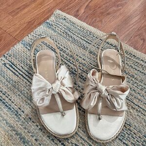 Jack Rogers Cream Espadrilles with Decorative Bows